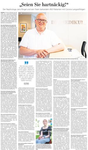 Potsdamer Arzt im Kampf gegen Long Covid - Märkische Allgemeine Zeitung vom 7. August 2023